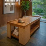 Ranjang Spa Kayu Jati Minimalis dengan Anyaman Rotan
