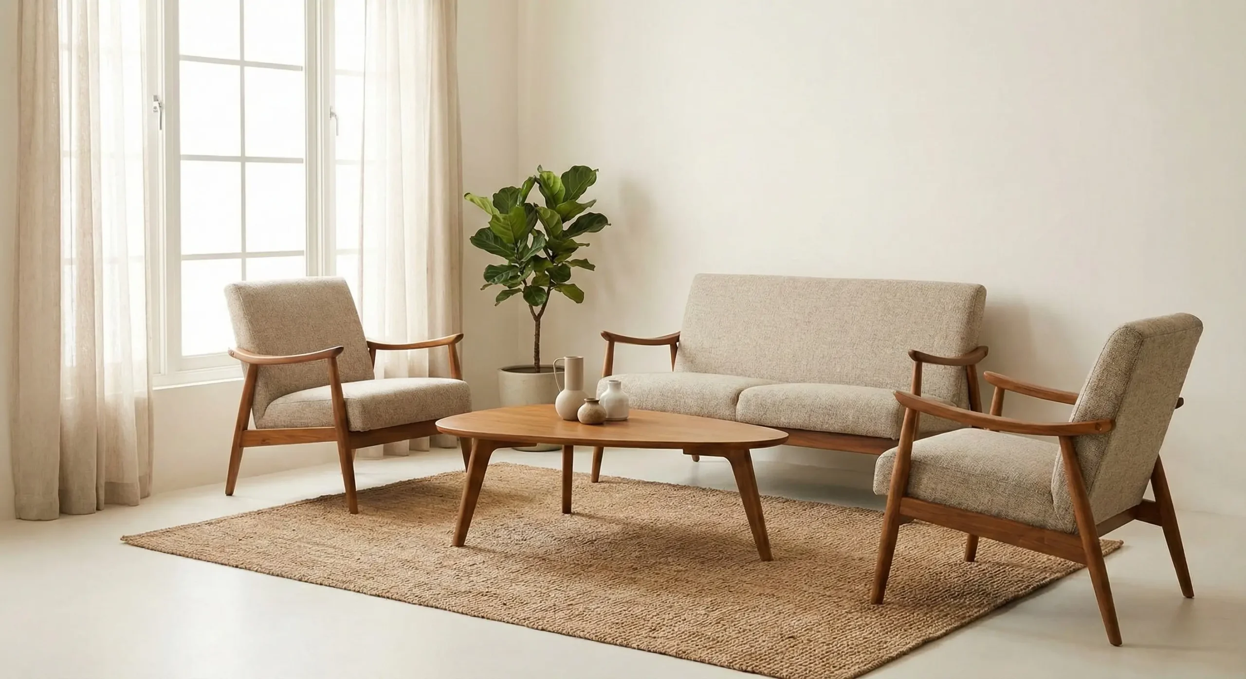 Kursi Tamu Retro Jengki (Mid-Century Modern)