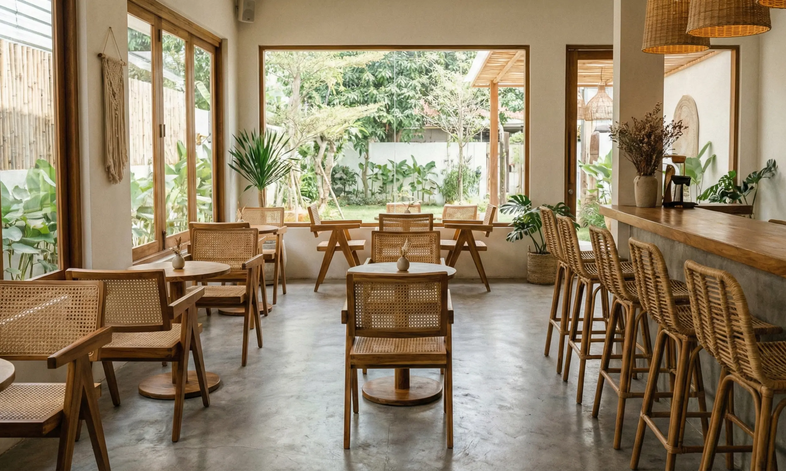 Kursi Perpaduan Kayu Jati dan Rotan Alami