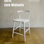 Kursi Cafe Minimalis Kayu Mahoni Putih Finishing Duco