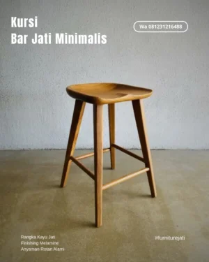 Kursi Bar Kayu Unik Gaya Mid Century