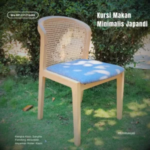 Kursi Cafe Kayu Minimalis Japandi Sungkai Rotan Alami Terbaru