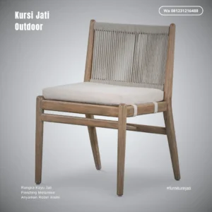Kursi Jati Outdoor Minimalis Rangka Kayu Jati